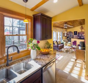 Kitchen Remodeling - Custom light fixture over sink - Rhode Island luxury home