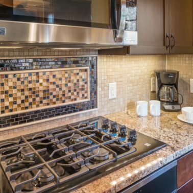Kitchen Remodeling - custom tile background Rhode Island luxury home build