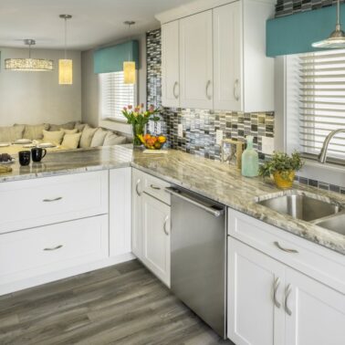 Kitchen Remodeling - Custom countertops in luxury coastal Rhode Island home