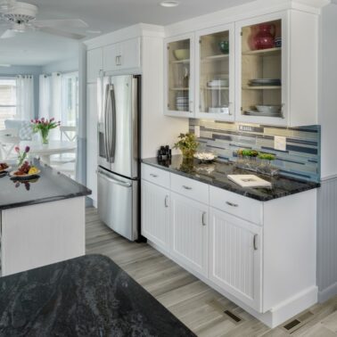 Kitchen Remodeling - Center island at Rhode Island luxury coastal home