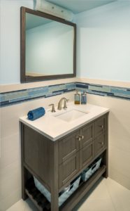 Bathroom Remodel - Compact redwood vanity