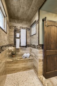 Bathroom Remodel - Custom tilework - multi surface Rhode Island luxury coastal home