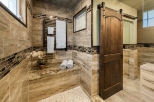 Bathroom Remodel - Custom sliding door Rhode Island luxury coastal home