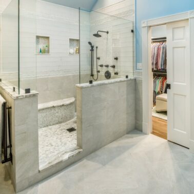 Bathroom Remodel - Custom shower enclosure designs Rhode Island luxury coastal home